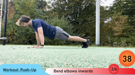 Screenshot of the pose estimation system tracking body keypoints